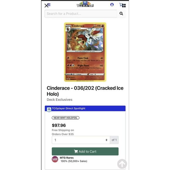 POKEMON Cinderace Cracked Ice Holo 36/202 Misprint Theme Deck ERROR RARE - Picture 4 of 4